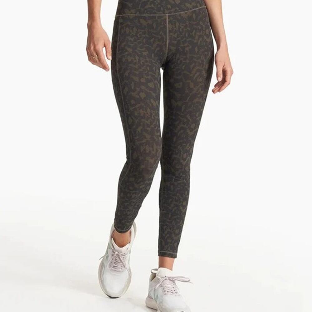 Vuori Studio Pocket Legging Cocoa Spots High Rise Leopard Print 7/8 Size Medium